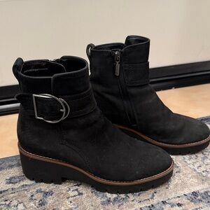 Blondo Black Ankle Boots with Buckle Detail